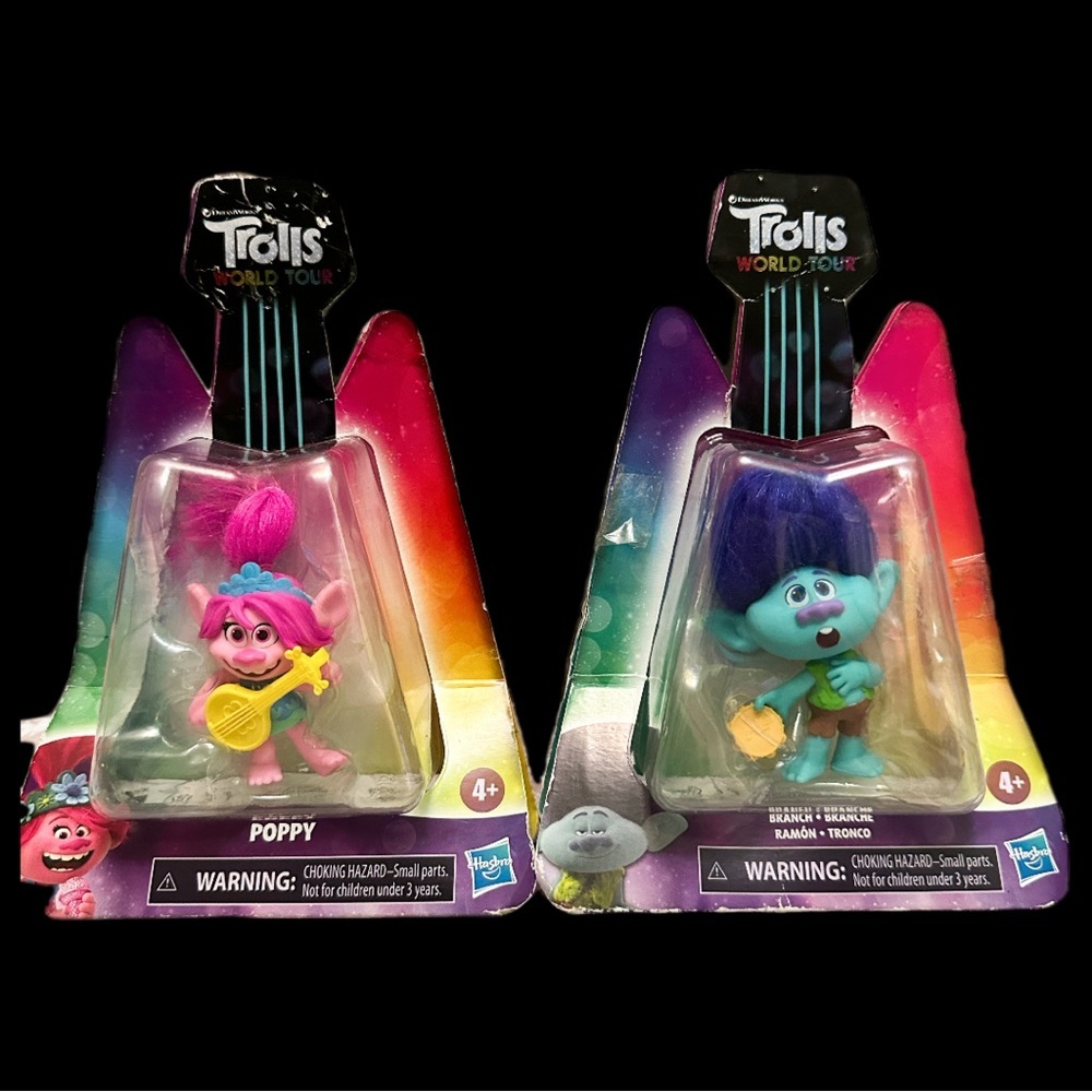Hasbro Trolls World Tour Poppy & Branch Figures - Pink and Blue